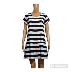PIM & Larkin  Drop Waist Black and White Striped  Mini Dress
